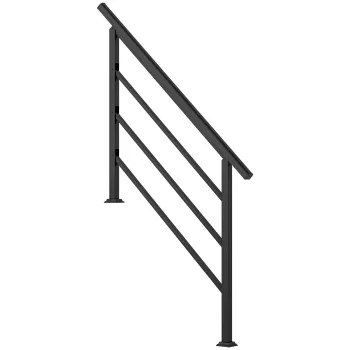 Outsunny Balustrada pentru scari 131 cm Balustrada cu kit de instalare Unghi reglabil pentru 1-4 trepte Negru | Aosom Romania imagine