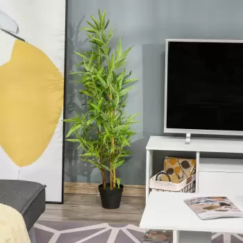Outsunny bambus artificial in ghiveci, 120 cm, verde | Aosom Ro imagine