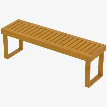 Outsunny Banc de gradina banc din lemn de pin 2 locuri banca de gradina sezut cu lamele 132 x 34 x 43 cm lemn natural | Aosom Romania imagine