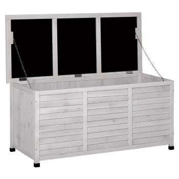 Outsunny, banca tip container de depozitare, 127x56x60cm, alb | Aosom Ro imagine