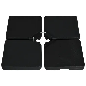 Outsunny Baza pentru Umbrela cu Brat de 4 Piese care Se Umplu cu Apa sau Nisip, Postament pentru Baze in Cruce cu Garlige de Conexiune, Negru imagine