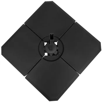 Outsunny Baza pentru Umbrela cu Brat din 4 Piese, Postament care se Umple cu Apa si Nisip pentru Baze in Forma de Cruce de 100x100cm, Negru imagine