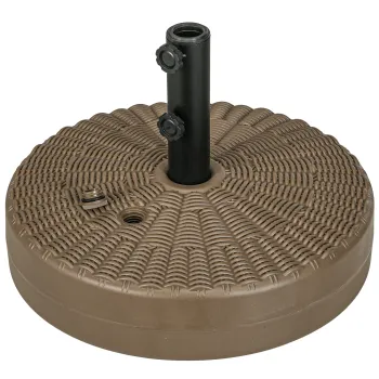 Outsunny Baza pentru Umbrela cu Butoane Rotative Incorporate si Duza Laterala, O51x36 cm, Maro | Aosom Romania imagine