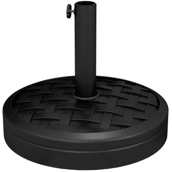 Outsunny Baza pentru Umbrela cu Manivela Rotativa si Design Impletit, O45x36 cm, Negru | Aosom Romania imagine