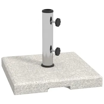 Outsunny Baza pentru Umbrela de Gradina 25kg pentru Stalpi de O32mm, O38mm e O48mm, Baza pentru Umbrela din Granit si Otel Inoxidabil imagine