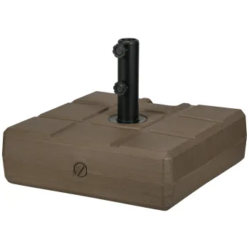 Outsunny Baza pentru Umbrela de Gradina cu Maner Incorporat si Duza Laterala, 49x49x36.5 cm, Maro | Aosom Romania imagine