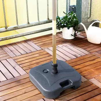 Outsunny Baza pentru Umbrela de Gradina de Umplut cu Apa si Nisip,HDPE, Negru, 46x45x26cm imagine