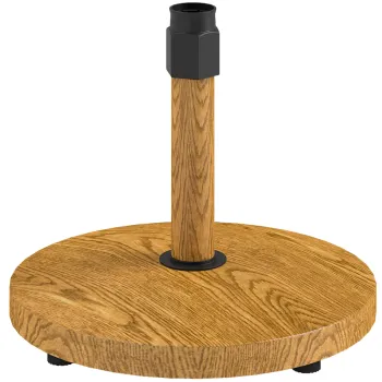 Outsunny Baza pentru Umbrela de Soare cu Roti, ?48x44 cm, Lemn Natural | Aosom Romania imagine