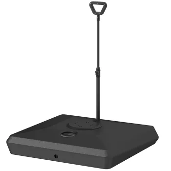 Outsunny Baza pentru Umbrela de Soare cu Sistem de Umplere, Roti Ajustabile si Maner Reglabil, 95x95x117 cm, Negru | Aosom Romania imagine