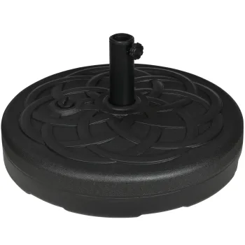 Outsunny Baza pentru Umbrele cu Stalpi O38/48mm si Umplere cu 25 kg de Apa sau 35 kg de Nisip, O56x30.5 cm, Negru | Aosom Romania imagine