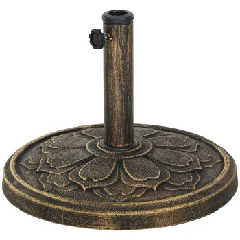 Outsunny Baza Rotunda pentru Umbrela cu Stalpi de 34, 38, 48 mm, ?46x33 cm, Bronz | Aosom Romania imagine