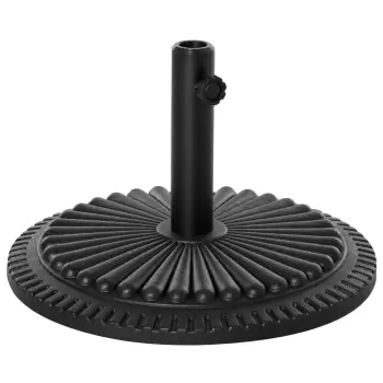 Outsunny Baza Rotunda pentru Umbrela de soare din Plastic cu Decoratiune, Baza de 15 kg cu Suport pentru Stalpi cu ?35-38-48mm, ?49x32Acm, Negru imagine