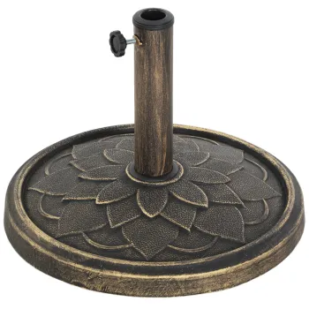 Outsunny Baza Rotunda pentru Umbrela, Potrivit pentru Stalpi de 32, 38, 48 mm, ?46x34 cm, Bronz | Aosom Romania imagine
