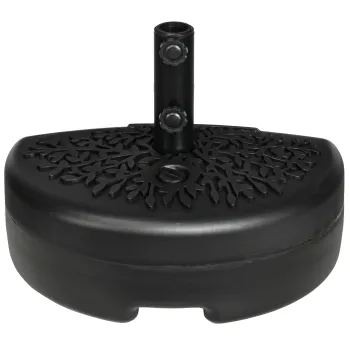 Outsunny Baza Umbrelei Semicirculare Umpluta cu Nisip sau Apa, Suport Umbrela de Soare Montat pe Perete pentru Stalpi 38-48mm, Negru imagine