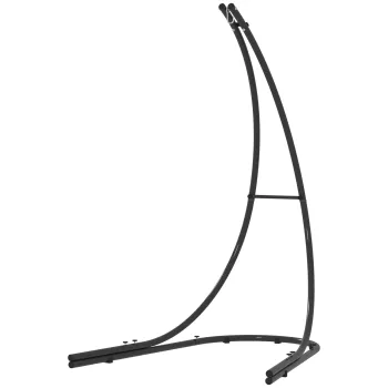 Outsunny Cadru pentru fotoliu suspendat in forma de C Stativ metalic cu baza pentru scaun suspendat pana la 150kg Negru | Aosom Romania imagine