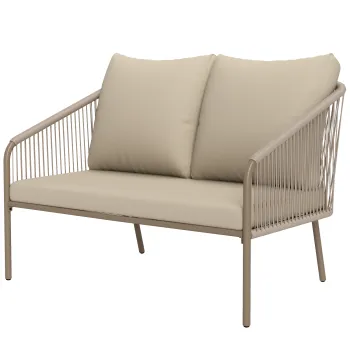 Outsunny Canapea de Gradina cu 2 Locuri, Perne Detasabile, Brate si Cadru din Otel, 112x72x76 cm, Verde | Aosom Romania imagine