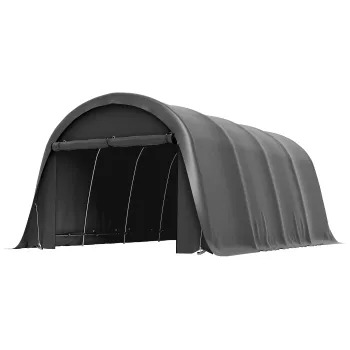 Outsunny Carport Cort-Garaj 3x6m Rezistent la iarna, cort depozit impermeabil cu pereti laterali detasabili, usa rulanta mare, UPF50+ | Aosom Romania imagine