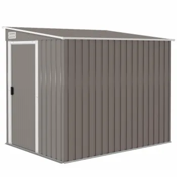 Outsunny Casa din Metal Galvanizat 7 x 5ft, cu Usa Glisanta | Aosom Romania imagine