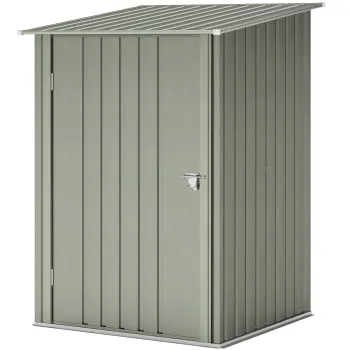 Outsunny Casuta de Gradina 0,92m2 din Otel Galvanizat, Casuta pentru Unelte cu Usa Blocabila si Acoperis Inclinat, 100x104x160 cm, Argintiu Gri | Aosom Romania imagine