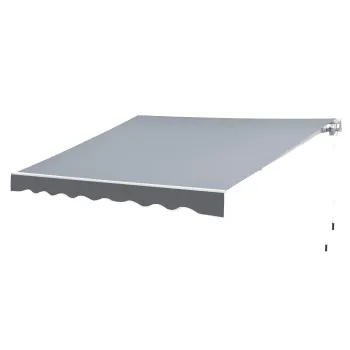 Outsunny Copertina de Soare Retractabila Manual din Aluminiu si Tesatura Poliester, 2,5x2 m, Gri | Aosom Romania imagine