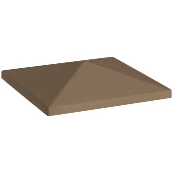 Outsunny Copertina pentru Pergola, Acoperis de Inlocuire pentru Pergola cu Orificii de Scurgere, 298x298 cm, Maro | Aosom Romania imagine