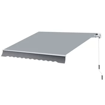 Outsunny Copertina pentru soare tip rulou reglare manuala pentru usi si ferestre, din aluminiu si poliester anti-UV, 295x245cm, gri imagine