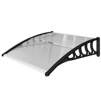 Outsunny Copertina pentru usi si ferestre 103x96,5 cm cu panouri din policarbonat si bare din aluminiu, transparenta | Aosom Romania imagine