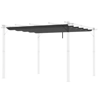 Outsunny Copertina retractabila pentru pergola, Copertina de rezerva din material textil pentru pergola de 3 x 3 (m), gri inchis | AOSOM RO imagine
