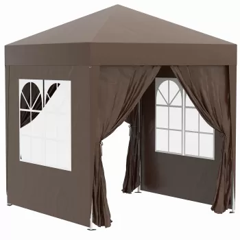 Outsunny Cort 2x2 m impermeabil cu 4 pereti detasabili, cort pliabil din metal si poliester cu husa de transport, alb imagine