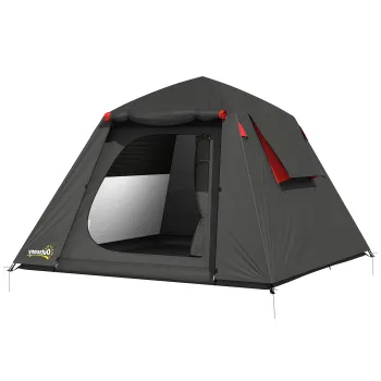 Outsunny Cort camping 2 persoane 3000 mm impermeabil & rezistent la vant, cort cupola cu 2 usi, 2 ferestre cu plasa, 2 ferestre laterale, husa de transport | Aosom Romania imagine