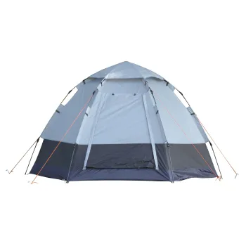 Outsunny Cort de Camping 4 Locuri cu Deschidere Automata si Accesorii Incluse, Cort de Calatorie din Otel, Tesatura Oxford si Fibra de sticla, Gri imagine