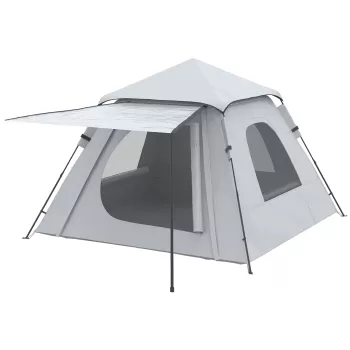 Outsunny Cort de Camping Automat cu Veranda pentru 2-3 Persoane, Cort Pop-Up in Aer Liber, Adapost Portabil | Aosom RO imagine