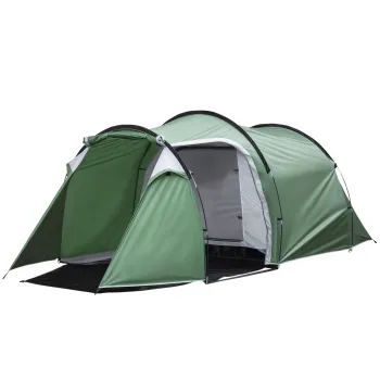 Outsunny Cort de Camping Familial 2-3 Persoane Pliabil Impermeabil Anti-UV 20+ cu Vestibul 426x206x154 cm Verde | Aosom Romania imagine