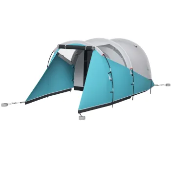 Outsunny Cort de camping familial pentru 4-5 persoane, cort tip tunel impermeabil, 2 usi ferestre, ventilat 4,6 x 2,6 x 1,9 m, albastru | Aosom Romania imagine