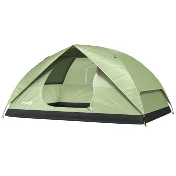 Outsunny Cort de Camping pentru 3 Persoane cu Port de Incarcare, Buzunare si Geanta de Transport, 205x275x135 cm, Verde | Aosom Romania imagine