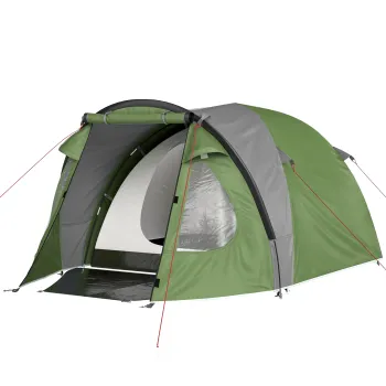 Outsunny Cort de Camping pentru 4 Persoane, 2 Camere, Ferestre si Usi, Pres de Sol, Carlig in Tavan, 323x248x150cm, Verde | Aosom Romania imagine