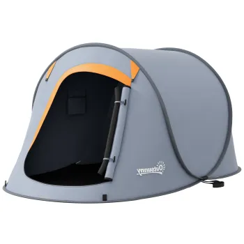 Outsunny Cort de Camping Pop-Up Impermeabil cu Geanta de Transport Gri | Aosom Romania imagine