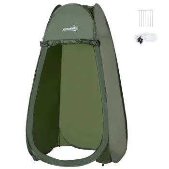 Outsunny Cort de Dus Pop Up Impermeabil cu Intrare cu Fermoar, 100x100x185 cm, Verde | Aosom Romania imagine
