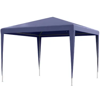 Outsunny Cort de Gradina cu 4 Orificii de Drenaj, Funii si Suruburi,  293x293 cm, Albastru Inchis | Aosom Romania imagine