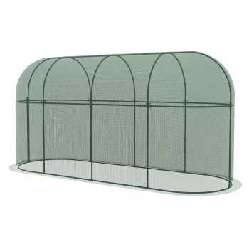 Outsunny Cort De Protectie A Plantelor, Cu Usa Cu Fermoar Si Tarusi De Pamant, Pentru Gradina, Curte, Gazon, Verde imagine