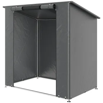Outsunny Cort garaj 1,9x1,2 m impermeabil cort garaj cu usa cu fermoar rulabil fereastra de ventilatie Gri inchis | Aosom Romania imagine