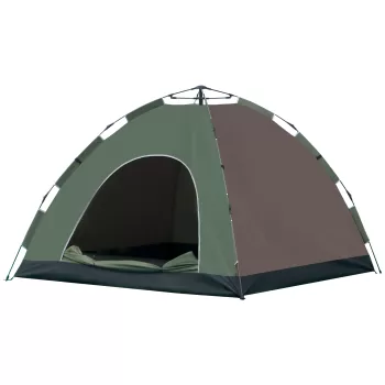 Outsunny Cort pentru Camping Pop-Up pentru 4 Persoane cu Geanta pentru Transport, Carlige pentru Lampa si Buzunare pentru Depozitare, 210x210x135cm imagine