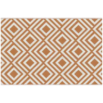 Outsunny Covor de Exterior pentru Balcon si Terasa, Rezistent la Raze UV, 182x274 cm, Maro si Alb | Aosom Romania imagine