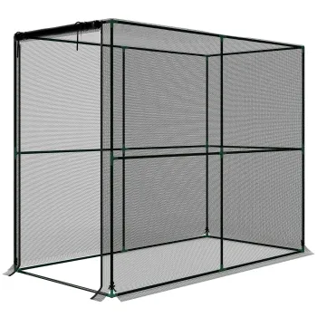 Outsunny Cusca pentru fructe, plasa de protectie pentru plante cu usa cu fermoar, protectie impotriva pasarilor, insectelor si animalelor mici, Negru | Aosom Romania imagine