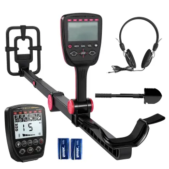 Outsunny Detector de metale IP68 rezistent la apa pliabil Dispozitiv de cautare metale cu 4 moduri Casti Lopata Husa de transport Ecran LCD | Aosom Romania imagine