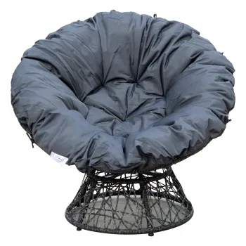 Outsunny Fotoliu Papasan Rotativ cu Confort Mare si Perna Inclusa, Ideal pentru Gradina, Terasa sau Balcon | Aosom Romania imagine