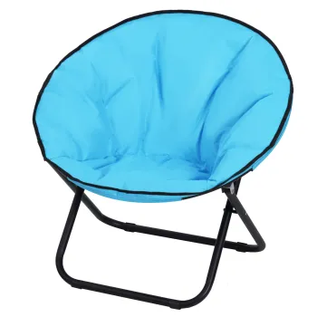 Outsunny Fotoliu Pliabil pentru Camping/Picnic, Sezut Umplut, Structura din Metal, Culoare Albastra, 80 x 80 x 75cm | Aosom Romania imagine