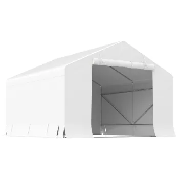 Outsunny Garaj Exterior pentru Motocicleta 3x3 m, Impermeabil, cu Usa si Aerisiri Rulabile, Tenta Garage pentru Biciclete si Unelte din Metal si Material PE, Anti UV, Alb | Aosom Romania imagine