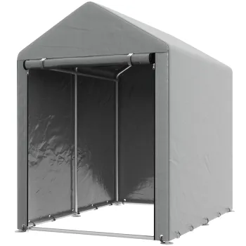 Outsunny Garaj pentru Motociclete in Aer Liber cu Intrare cu Fermoar, Cort Garaj pentru Biciclete, 120x179x165 cm, Gri | Aosom Romania imagine