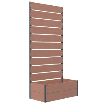 Outsunny Ghiveci de Gradina cu Spalier pentru Plante Cataratoare, Vita de Vie, Flori, Pat Independent Ridicat pentru Gradina, de Exterior imagine